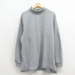 XL/古着 ティンバーランド 長袖 Tシャツ メンズ ワンポイントロゴ 大きいサイズ コットン タートルネック ハイネック グレー 霜降り 26may19のサムネイル