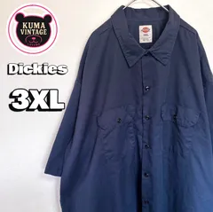 usa古着 Dickies 半袖ワークシャツ 3XL ブラック 無地
