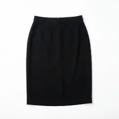 ひざ丈タイトスカート ブラック 無地 ベーシック 上品 オフィス 古着のサムネイル