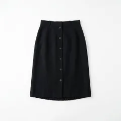 ひざ丈タイトスカート ブラック フロントボタン 無地 上品 INGNI風のサムネイル