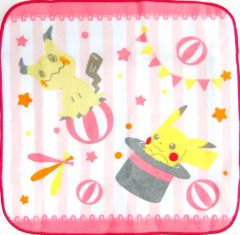 [중고] 수건·수건(캐릭터) 피카츄&미미큐(핑크 테두리) 핸드 타올 [이치반 쿠지 Pokemon Mimikkyu's Circus] F상