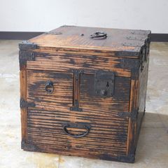 千葉 引取限定】古民具 大型木箱＋革箱2点セット 古道具 収納