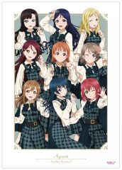 [중고] 포스터 신작 체크 원피스 의상 ver. A3 매트 가공 포스터 Aqours [러브라이브! 선샤인!!]