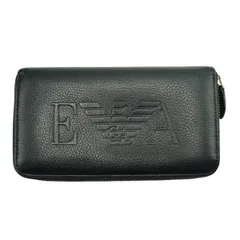EMPORIO ARMANI エンポリオアルマーニ ロゴ レザ― ラウンドファスナー長財布 ブラック K2606-k091のサムネイル