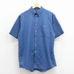 XL/古着 アロー 半袖 シャツ メンズ 90年代 90s オックスフォード ボタンダウン USA製 ネイビー 26may19のサムネイル