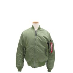 アルファインダストリーズ 中綿無しMA1ジャケット(XL)グリーン系色