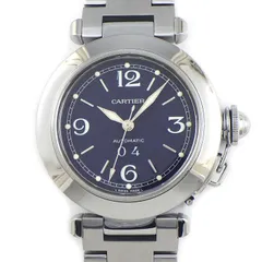 カルティエ Cartier 腕時計 パシャC ビッグデイト W31047M7 ブルー文字盤 デイト 夜光針/夜光インデックス SS 自動巻き 【中古】のサムネイル