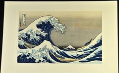 限定100枚の希少品】大阪関西万博ミャクミャク×葛飾北斎 木版画(額縁付