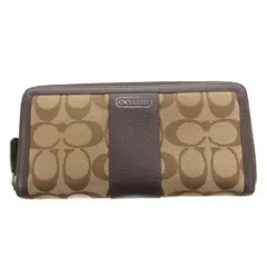 コーチ COACH 長財布 ウォレット 小銭入れあり シグネチャー キャンバス レザー 茶 ブラウン /FF ■GY18
