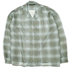 Danke Schon ダンケシェーン 25SS OMBRE CHECK MESH LONG SLEEVE SHIRT オンブレチェックメッシュロングスリーブシャツ Free BROWN/GREEN 長袖 オープンカラー 開襟 トップス g26918のサムネイル