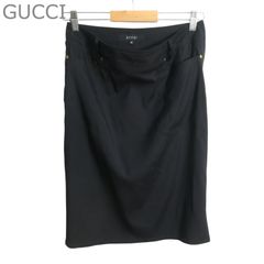 【美品】GUCCI ウール100%　イタリア製　タイトスカート ブラック　40 GUCCI vintage イタリア製 ウールスカート I40 - メルカリ