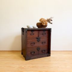 前桐 時代箪笥 丸金具 二杯引出し 和箪笥 ローボード 古家具 - メルカリ