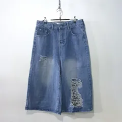 SS新作) ダメージデニム ハーフパンツ 1color M XL