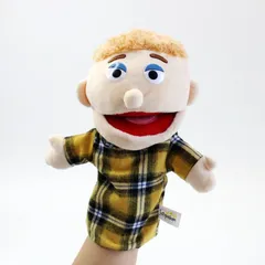パペット人形 パペットマペット 口が動く 人形劇 一人遊び キャラクター おままごと 演劇 小道具 頑丈 洗える ハンドパペット 室内遊び 子供 男の子 息子(男の子) [白人男の子]のサムネイル
