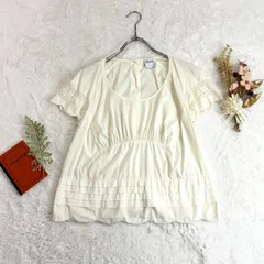 イタリア製 RED VALENTINO レッドヴァレンティノ 半袖 ブラウス ギャザー レース オフホワイト レディースのサムネイル