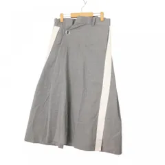 サカイ スカート レディース プリーツ ロングスカート アパレル 服 ボトムス Sacai グレー ホワイト 白 シルバー金具 ポリエステル  ウール  【中古品】のサムネイル