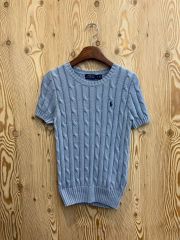 美品 ポロラルフローレン ケーブルニット 半袖 ポニー刺繍 Sサイズ
