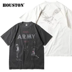 ヒューストン【HOUSTON】22423 PIGMENT PRINT TEE (ARMY) メンズ 半袖 Tシャツ ピグメント 加工 ミリタリー アメカジのサムネイル