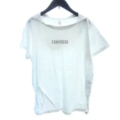 コンバース CONVERSE カットソー Tシャツ ラウンドネック フード ラインストーン ロゴ プリント 半袖 3L アイボリー 白 ホワイト /AUのサムネイル