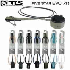 26 ツールス サーフィン リーシュコード TLS EVO FIVE STAR 7ft サーフボード 流れ防止 TOOLS 5star フィッシュトゥールスのサムネイル
