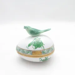 未使用 Herend ヘレンド アポニー AY タマゴボックス ヨコ トリ 鳥 小物入れ SO3972K1 のサムネイル