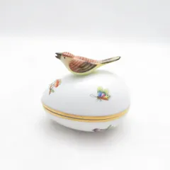 未使用 Herend ヘレンド ヴィクトリアプレーン VA タマゴボックス ヨコ トリ 鳥 小物入れ SO3971K1 のサムネイル