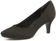 [marie claire bis] マリ・クレール ビス レディース アーモンドプレーンパンプス 187001 ブラック/ブラック  24.5cm  新品・未使用品のサムネイル