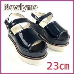 【Newlyme】厚底ダブルヒールサンダル ブラック 黒 23cm  レディース B1925のサムネイル
