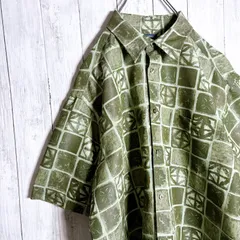 【総柄デザイン/希少】Dockers ドッカーズ 半袖シャツ 幾何学柄 アート柄 オーバーサイズ 古着 #N7428のサムネイル