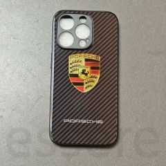 iPhone15Pro 케이스 포르쉐 스마트 폰 케이스 아이폰 케이스 유리 케이스 하드 케이스 카본 무늬