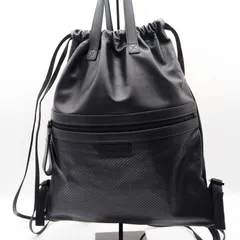 Bottega Venetaパンチングレザートートバッグ バックパック レザー ブラック ボッテガヴェネタのサムネイル