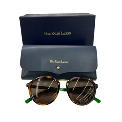 186005 現状品 POLO RALPH LAUREN ポロ・ラルフローレン 美品☆サングラス コンビネーション ブラウン ボストン型 ユニセックスのサムネイル
