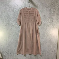 vis-a-vis ビザビ レース 切り替え 5分袖 シャツ ワンピース ピンク Fサイズ □〇のサムネイル