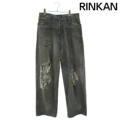 バレンシアガ  23AW  751111 TDW14 ダメージ加工パッチドポケットバギーデニムパンツ メンズ Sのサムネイル