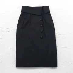 Christian Dior ハイウエスト ラップスカート M ブラック コットン アシンメトリー 252CKP12のサムネイル