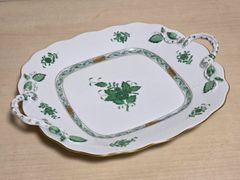 R80611 美品 HEREND ヘレンド アポニーグリーン プレート 15cm 6枚