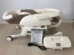 セール美品　クリーニング済み　　電動ネムリラ AUTO S　WING エッグショック BE ココアブラウン コンビ(Combi) 電動　ハイローチェア・ベビーラック0611-5のサムネイル