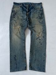 "Swagger"스와거 데미지 데님 팬츠 블루 페인터 archive 아카이브 00s 스트리트 임포트 도메스 vintage 빈티지 모드 y2k 裏原 裏原宿
