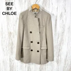 SEE BY CHLOE シーバイクロエ ダブルブレスト ウール コート グレーのサムネイル