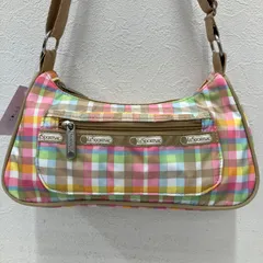4532　LeSportsac　レスポートサック　ショルダーバッグ　ベージュ　レディース　軽量　チェック柄　パステルカラー　ライトカラーのサムネイル