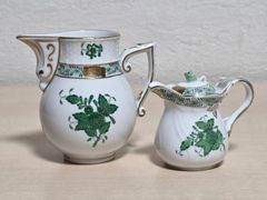 ヘレンド アポニーグリーン3点セットクリーマー ミルク蓋物 - メルカリ