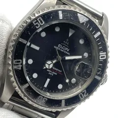 不動　ELGIN　エルジン　ソーラー腕時計　FK-1165　黒文字盤　メンズのサムネイル