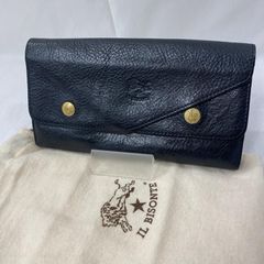 新品未使用 イルビゾンテ 長財布 フラップ ゴールド金具 レザー ブルー