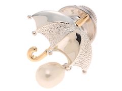 MIKIMOTO ミキモト 貴金属・宝石 ブローチ 淡水パール 傘 アンブレラ