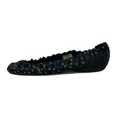 DIESEL flat shoes, size 24, women's - black and gray polka dot pattern