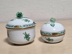 専用美品 ヘレンド アポニ- グリ-ン ベビ-ピンク オリエンタルボウル