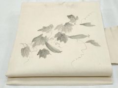 ⭐️胡瓜？夏野菜かな？⭐️夏物 九寸名古屋帯 絽 夏帯 普段着物 絽