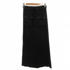 ソニア ソニアリキエル SONIA SONIA RYKIEL タイトスカート 38 黒 ブラック ドローストリング マキシ ロング フラップポケット /NU ■ECC005のサムネイル