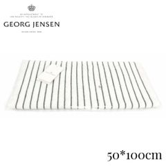 GEORG JENSEN DAMASK 조지 젠슨 다마스크 테리 타월 그린 × 화이트 50 × 100cm 북유럽 스트라이프 타월 고급 세련된