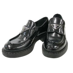 PRADA チョコレートブラッシュドレザーローファー りん【即日発送